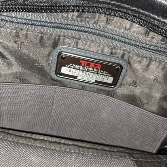 Tumi Black Leather Laptop Bag - Picture 7 of 7